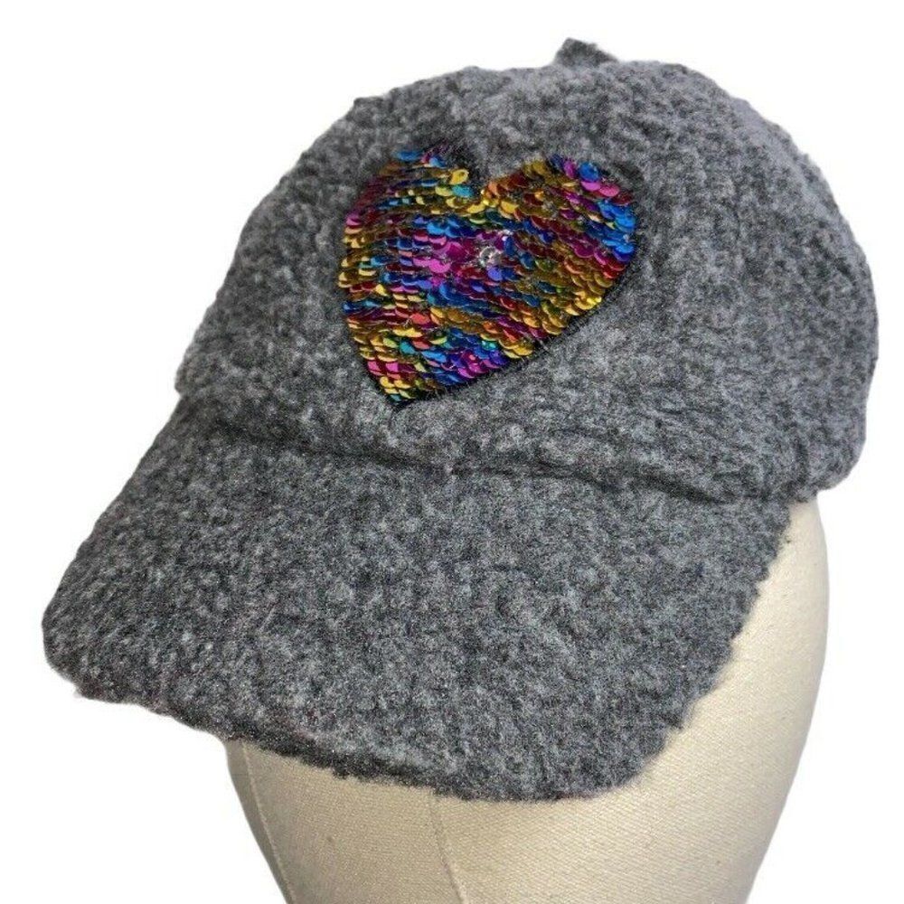 Limited Too Girls Gray Sherpa Baseball Cap Hat
